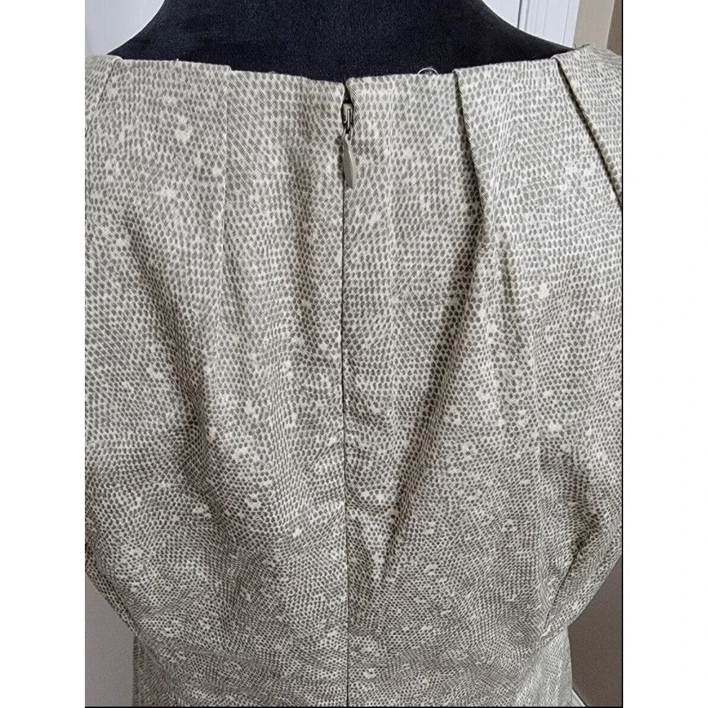 Michael Michael Kors Grey Snakeskin Print Pleated Sheath Dress Size 10